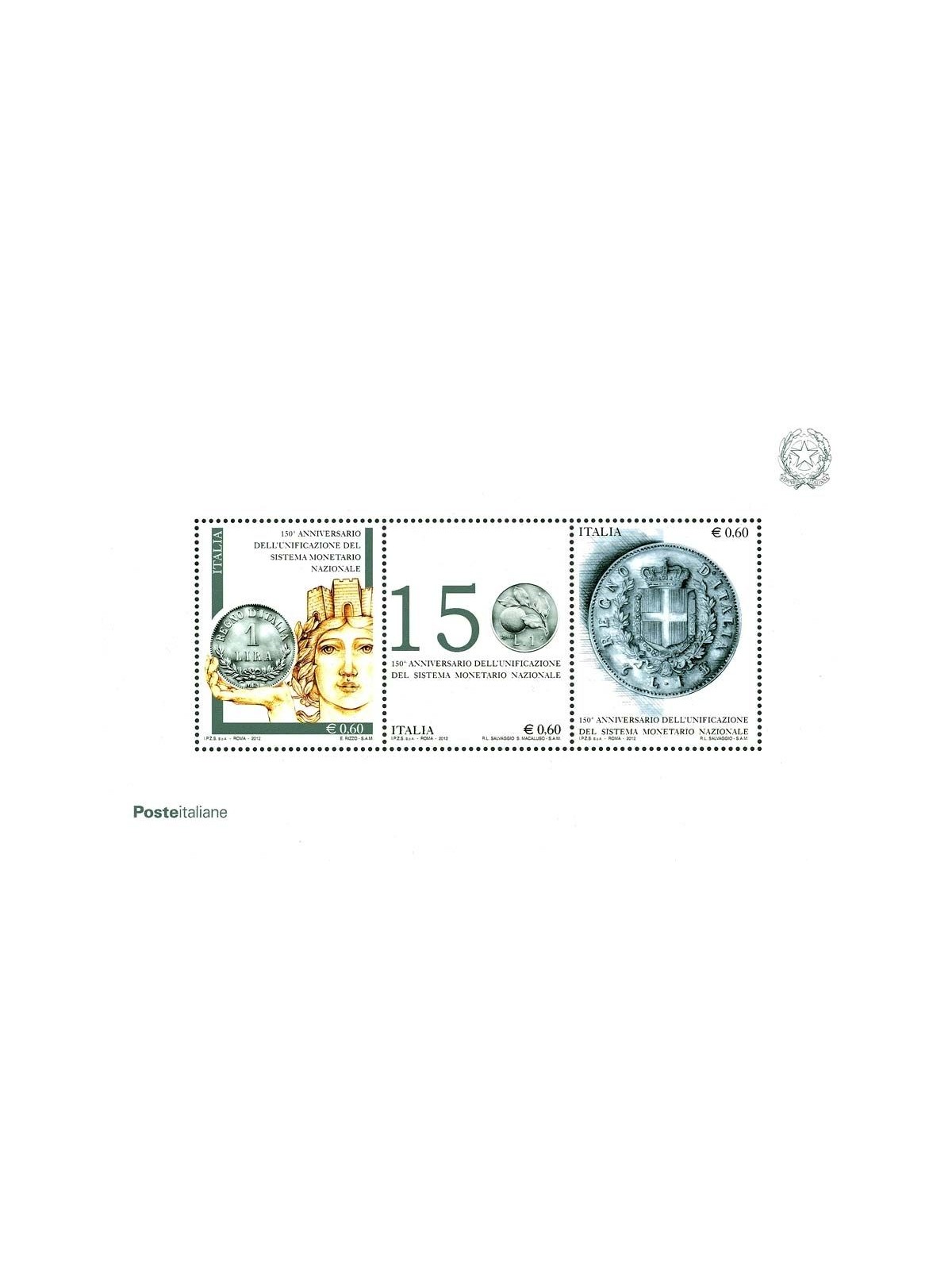 ITALY 2012 Anniversary of the Lira s/s MNH**