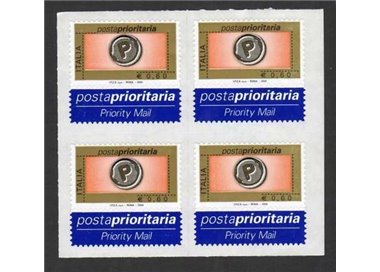 ITALIA 2004 Posta prioritaria € 0,60 A in quartina MNH**