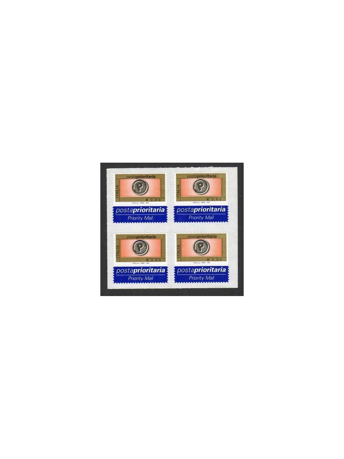 ITALY 2004 Priority mail €0.60 A in quartina MNH**