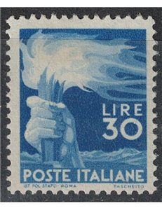 ITALIA 1945-46 30£ Democratica MNH** ©