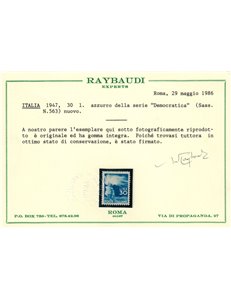 ITALIA 1945-46 30₤ Democratica MNH** ©