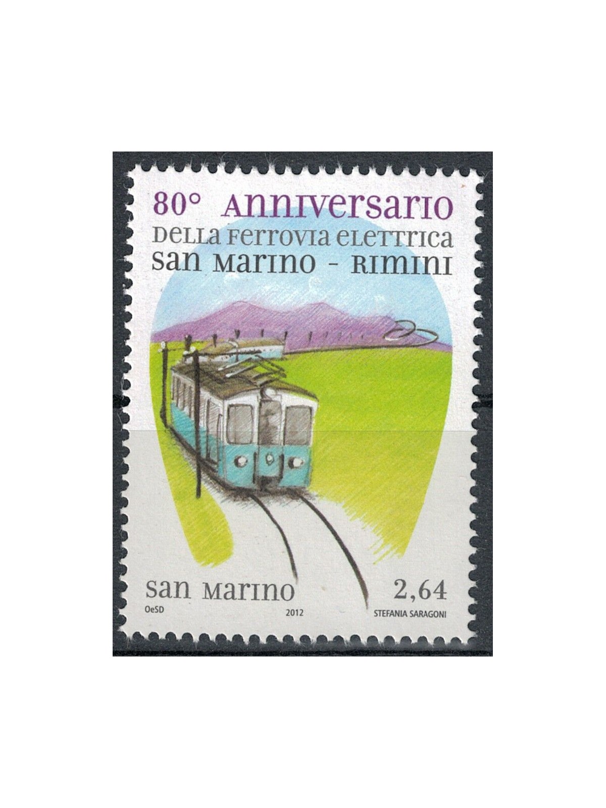 SAN MARINO 2012 Ferrovia elettrica MNH**
