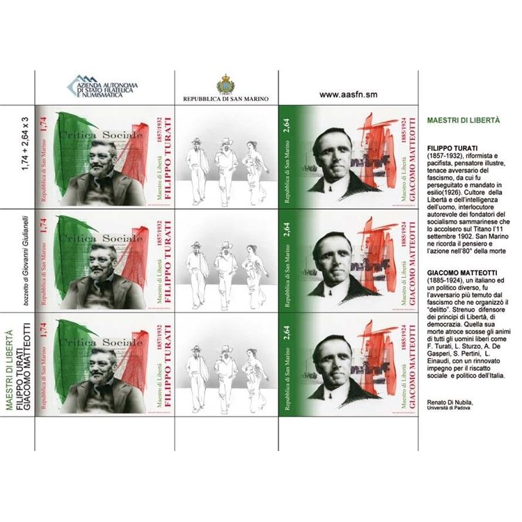 SAN MARINO 2012 Masters of Freedom s/s MNH**