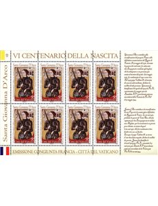 VATICAN 2012 Joan of Arc s/s MNH**