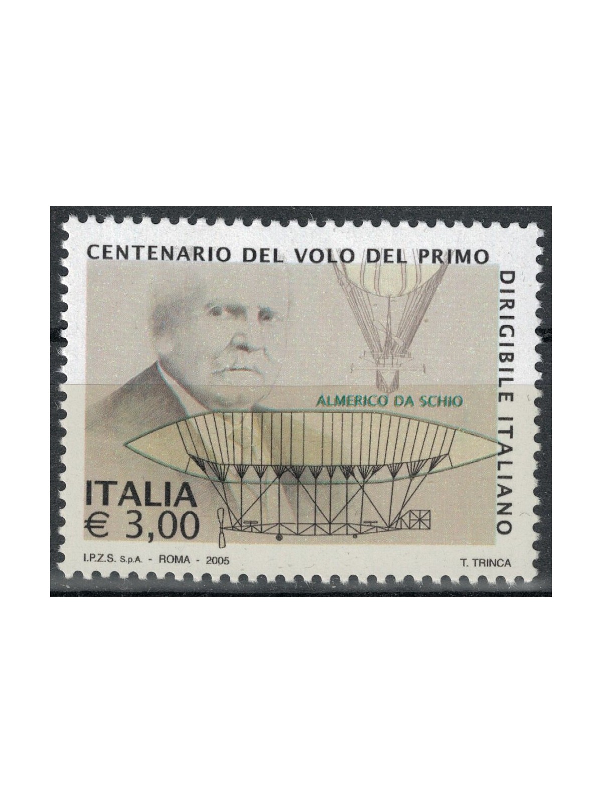 ITALIA 2005 Volo del primo dirigibile MNH**