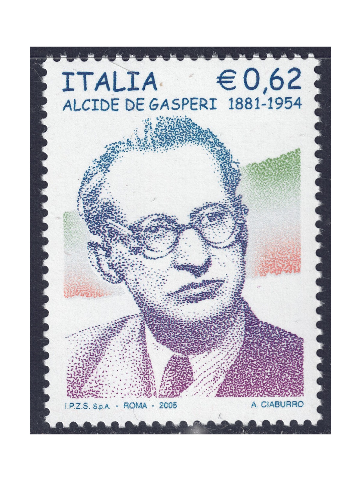 ITALIA 2005 Alcide De Gasperi MNH**