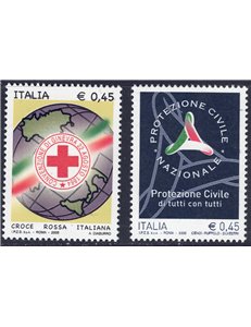 ITALIA 2005 Croce Rossa e Protezione Civile 2v MNH**