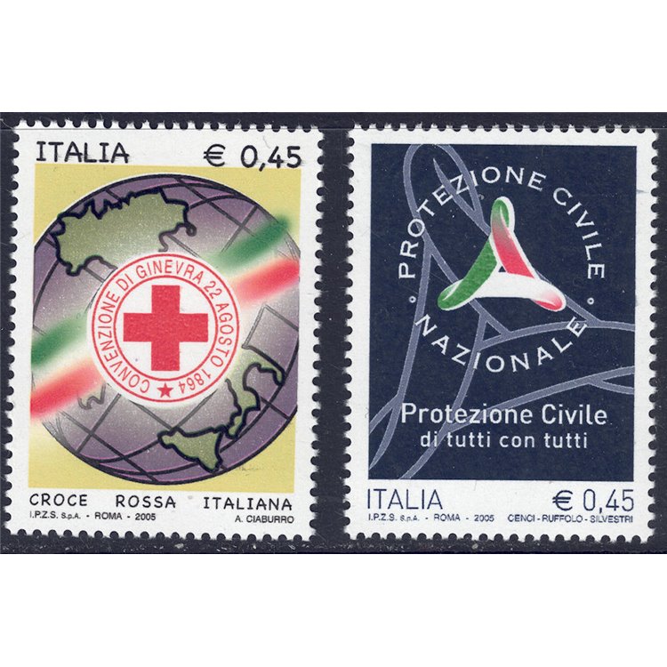 ITALY 2005 Red Cross and Civil Protection 2v MNH**