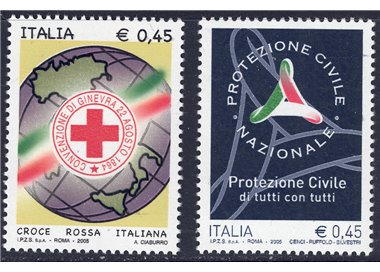 ITALY 2005 Red Cross and Civil Protection 2v MNH**