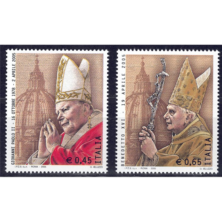 ITALY 2005 John Paul II and Benedict XVI 2v MNH**