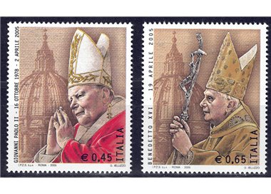 ITALIA 2005 Giovanni Paolo II e Benedetto XVI 2v MNH**