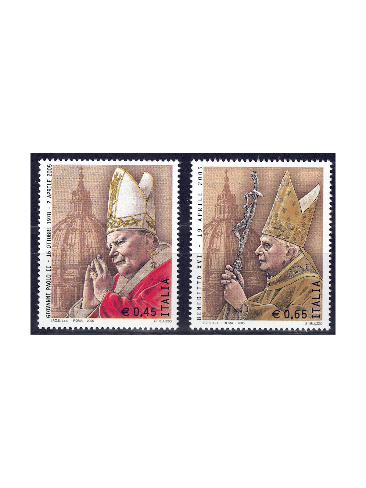 ITALY 2005 John Paul II and Benedict XVI 2v MNH**