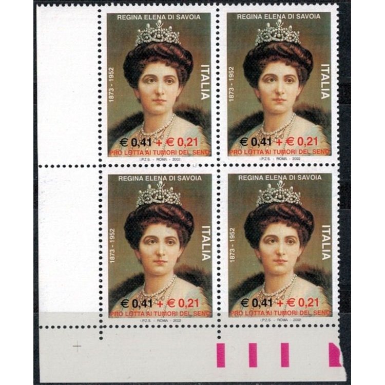 ITALY 2002 Elena di Savoia in quartina MNH**