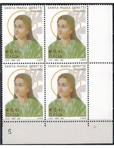ITALY 2002 Santa Maria Goretti in quartet MNH**