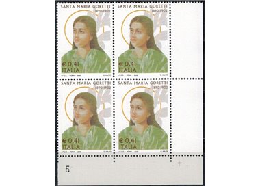 ITALIA 2002 Santa Maria Goretti in quartina MNH**