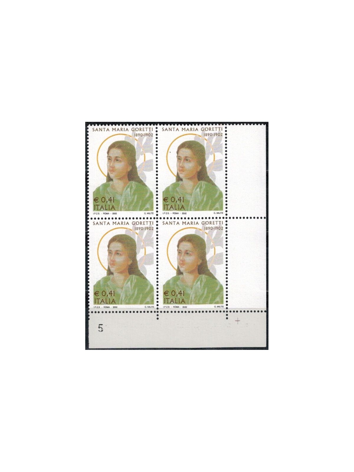 ITALY 2002 Santa Maria Goretti in quartet MNH**