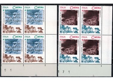 ITALY 2002 Italian cinema 2v in quartets MNH**