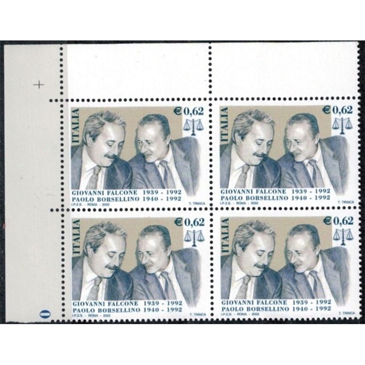 ITALY 2002 Falcone and Borsellino in quartet MNH**
