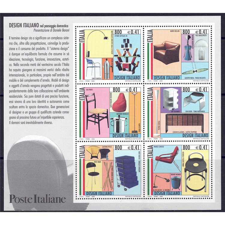 ITALIA 2000 Design italiano BF MNH**