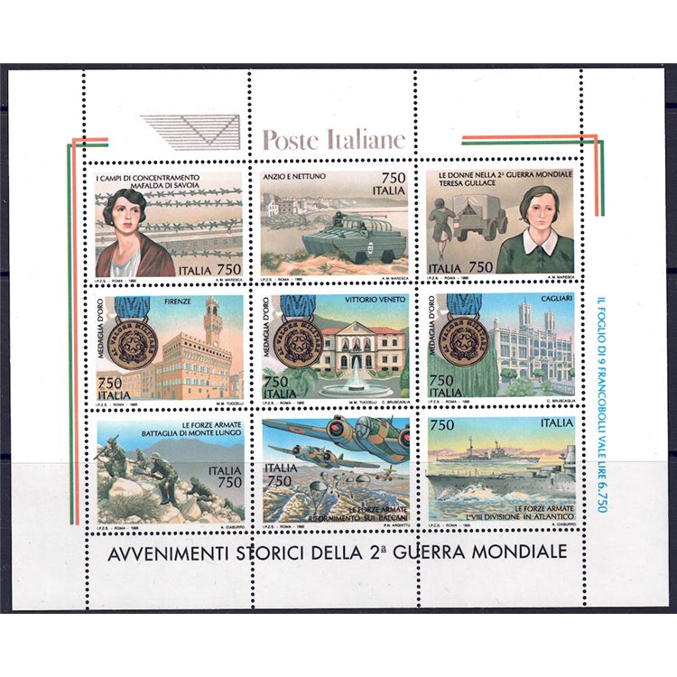 ITALIA 1995 Avvenimenti della 2ª Guerra Mondiale BF MNH**