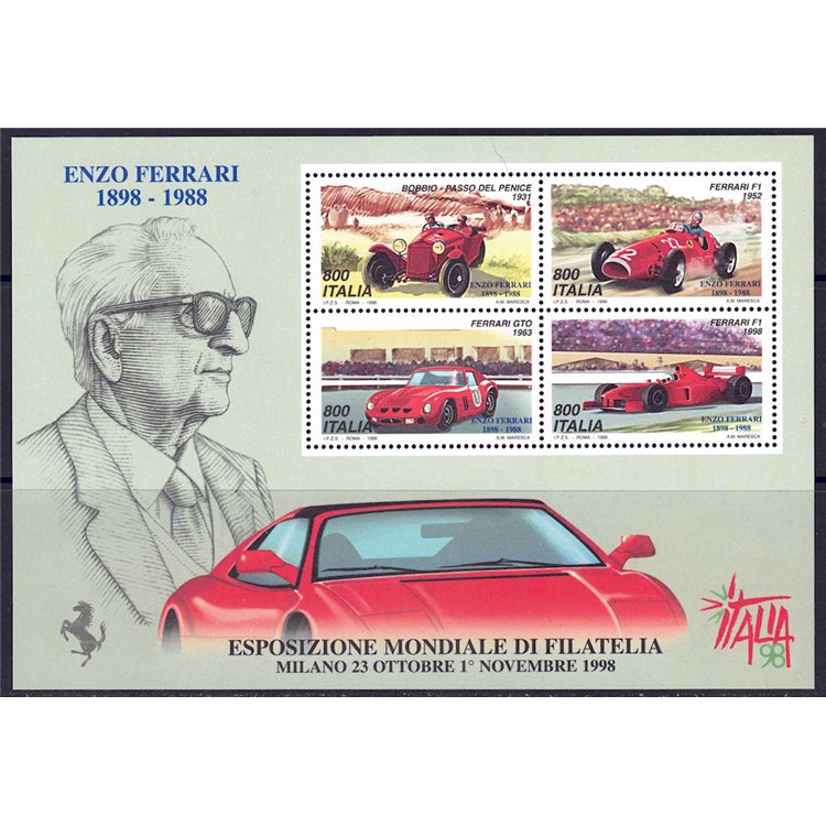 ITALIA 1998 Giornata della Ferrari BF MNH**