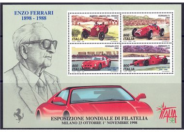 ITALIA 1998 Giornata della Ferrari BF MNH**