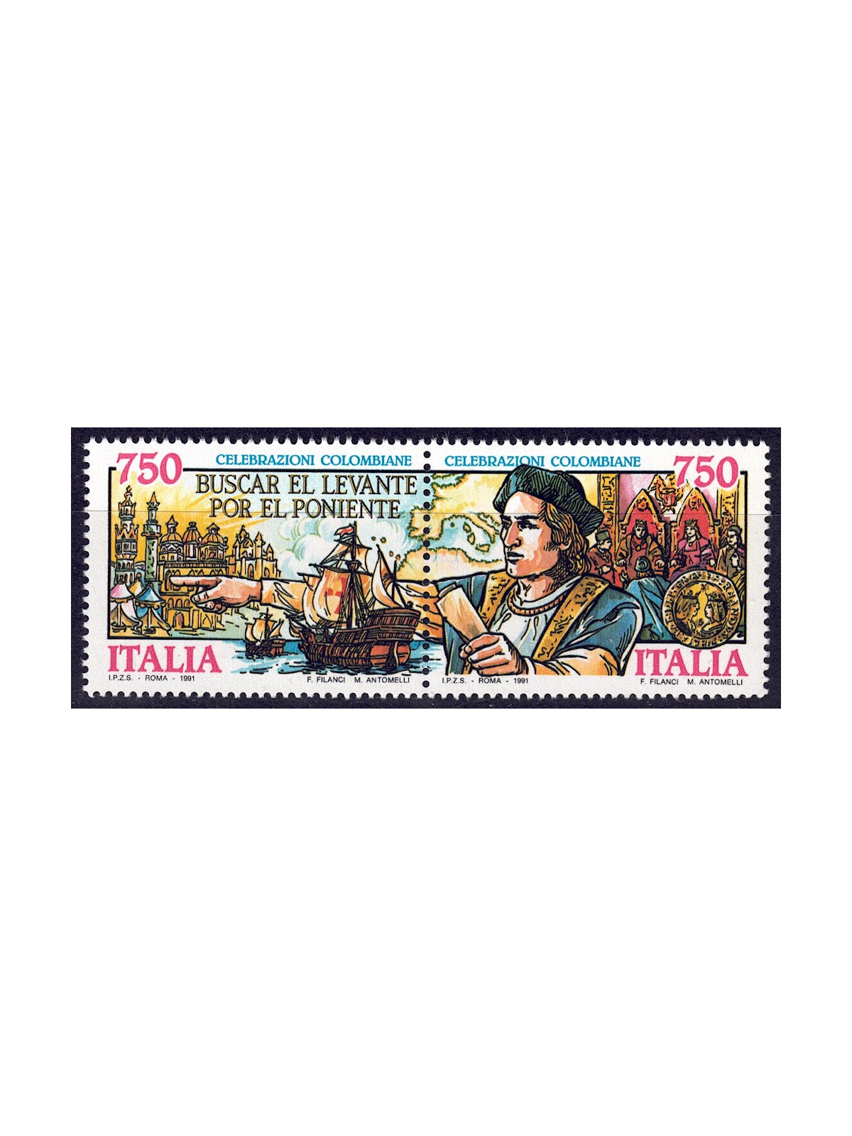 ITALIA 1991 Colombo 2v MNH**