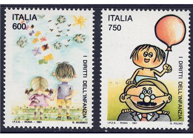 ITALIA 1991 Diritti dell'infanzia 2v MNH**