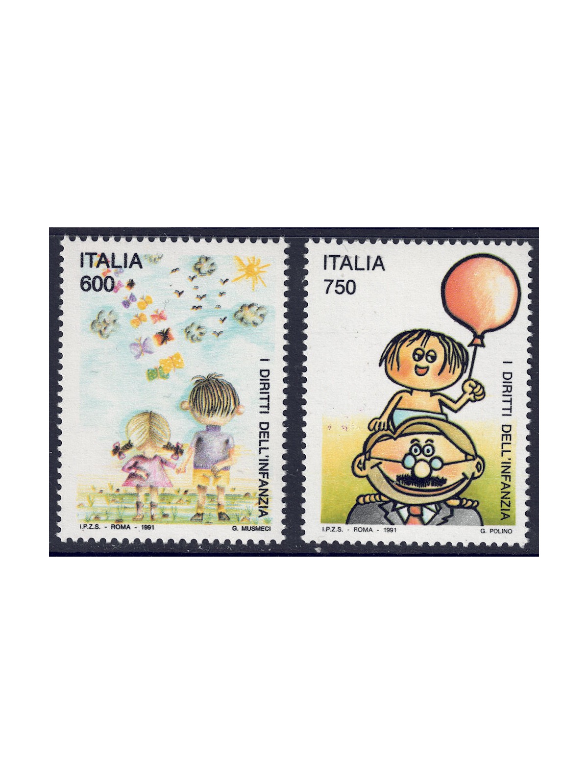 ITALIA 1991 Diritti dell'infanzia 2v MNH**