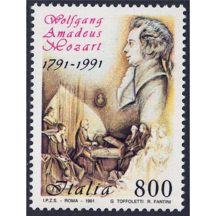 ITALY 1991 Wolfgang Amadeus Mozart MNH**
