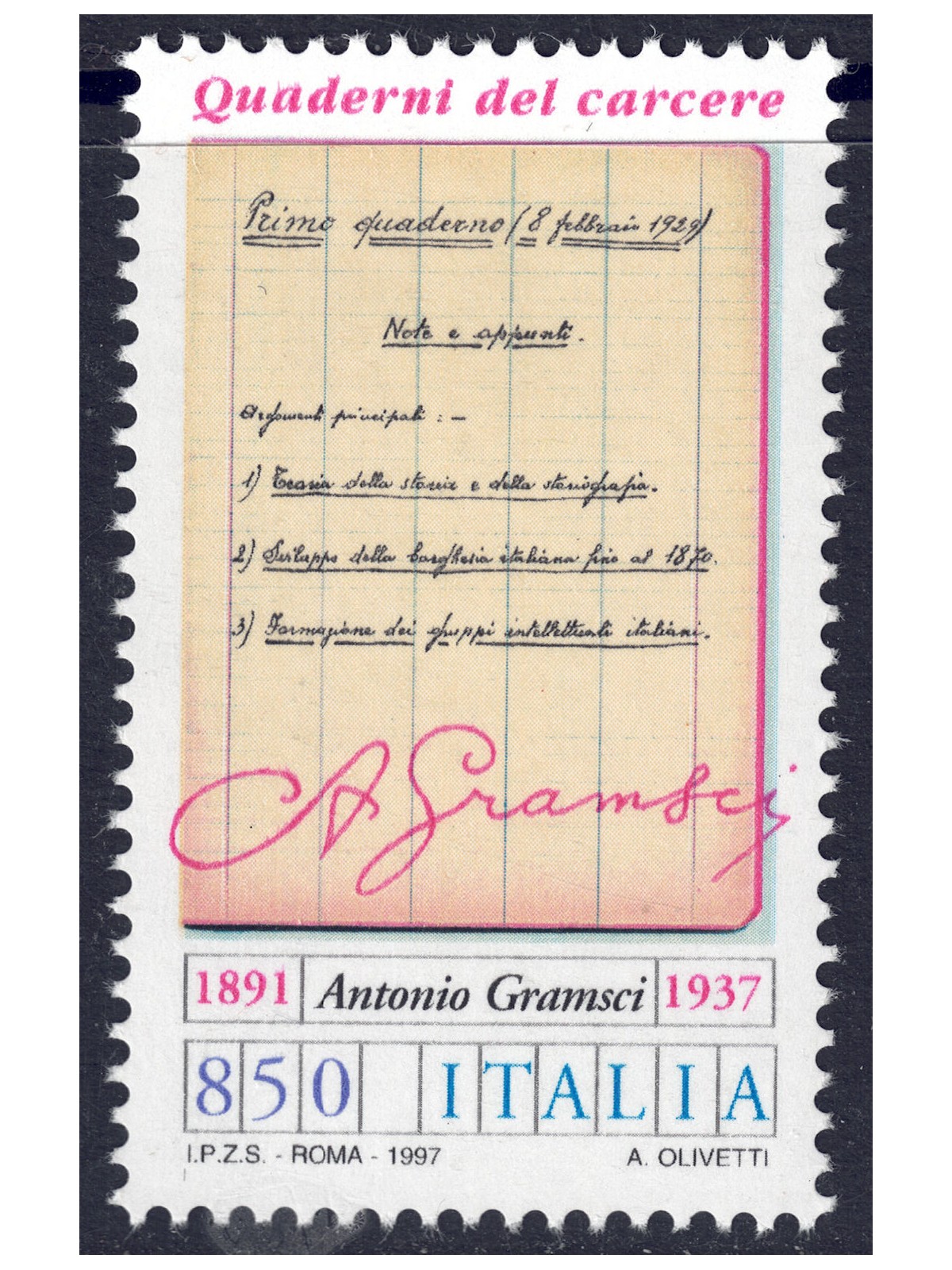 ITALY 1997 Antonio Gramsci MNH**