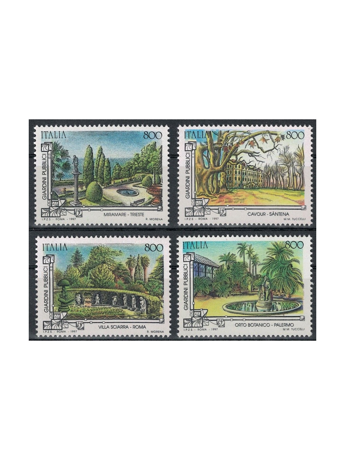 ITALY 1997 Historic Gardens 4v MNH**