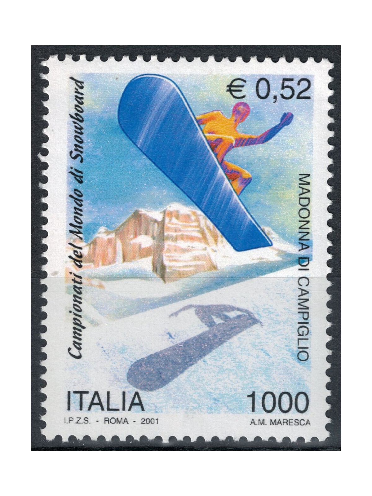 ITALIA 2001 Campionati di snowboard MNH**