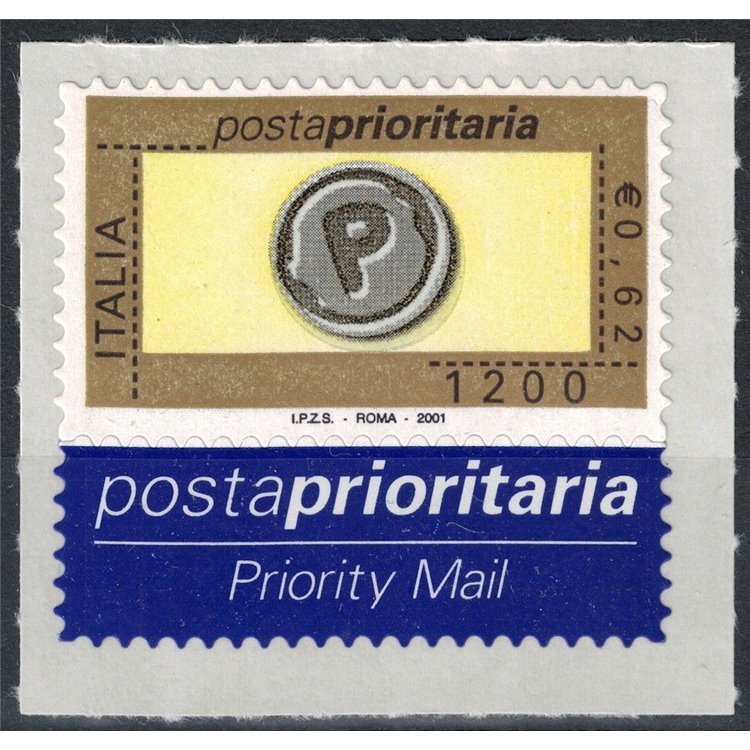 ITALY 2001 Priority Mail € 0.62 - £ 1,200 MNH**