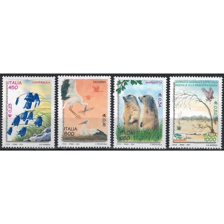 ITALY 2001 Flora and fauna 4v MNH**