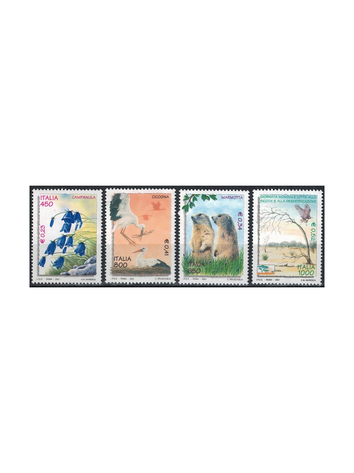 ITALY 2001 Flora and fauna 4v MNH**