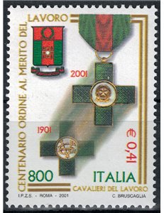 ITALY 2001 Knights of Labour MNH**