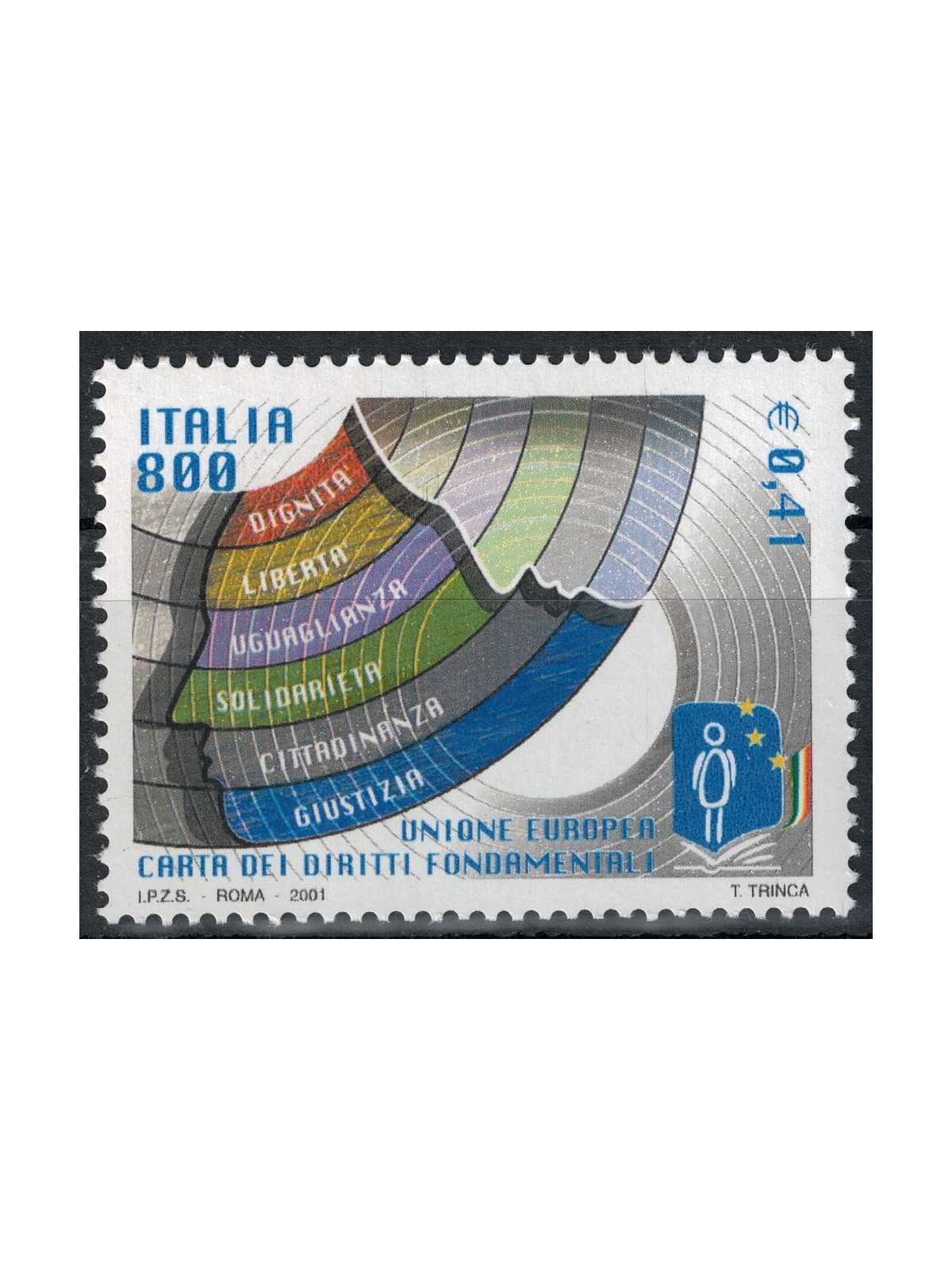ITALIA 2001 Carta dei diritti MNH**