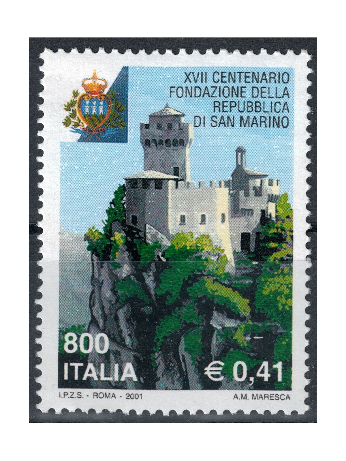 ITALY 2001 Centenary of San Marino MNH**