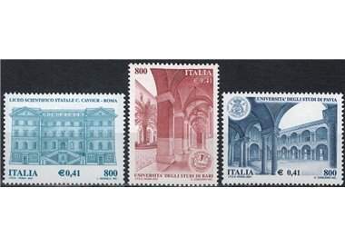 ITALY 2001 Schools and Universities 3v MNH**