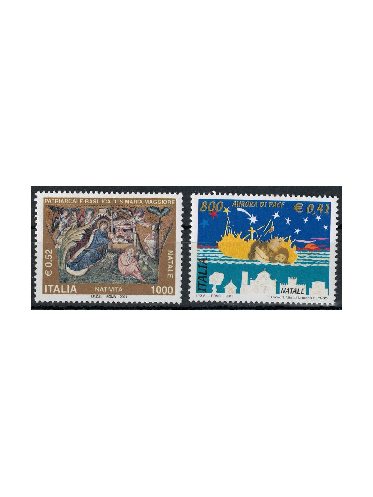 ITALY 2001 Christmas 2v MNH**