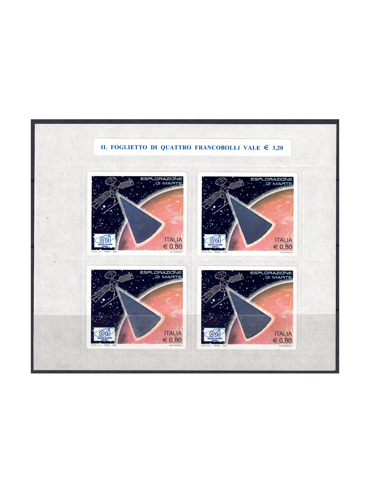ITALIA 2005 Esplorazione di Marte BF MNH**