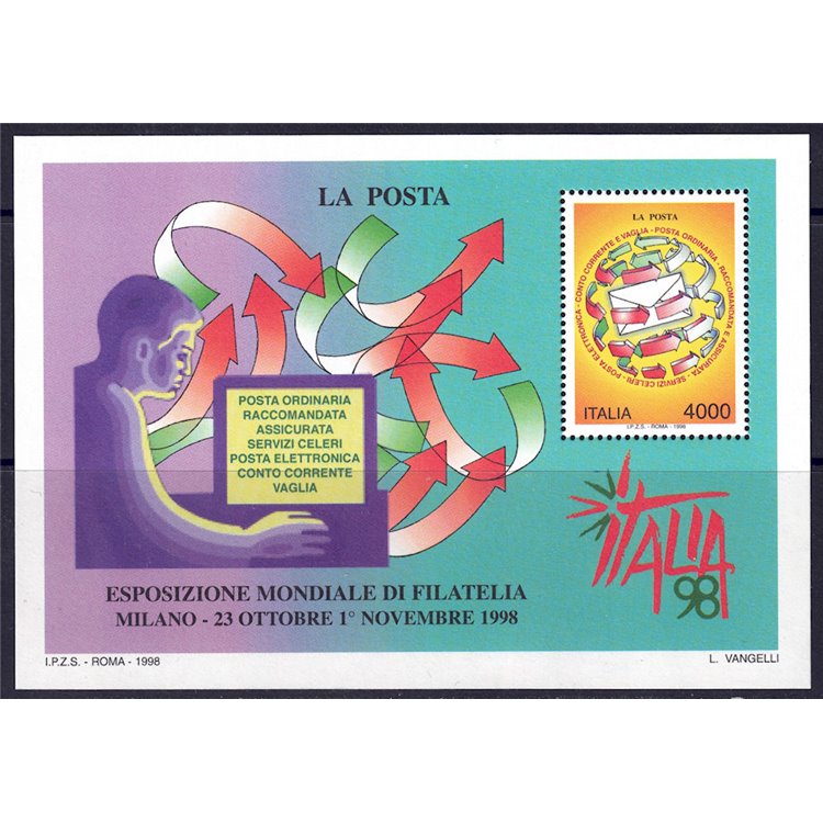 ITALIA 1998 Esposizione di filatelia BF MNH**