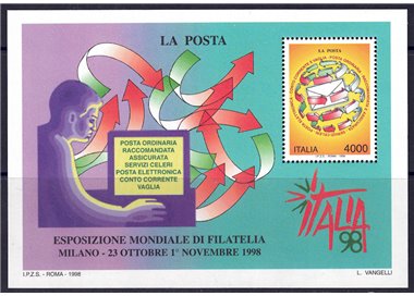 ITALY 1998 Philatelic Exhibition s/s MNH**