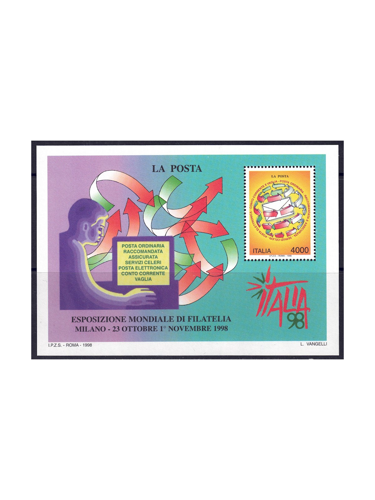 ITALY 1998 Philatelic Exhibition s/s MNH**