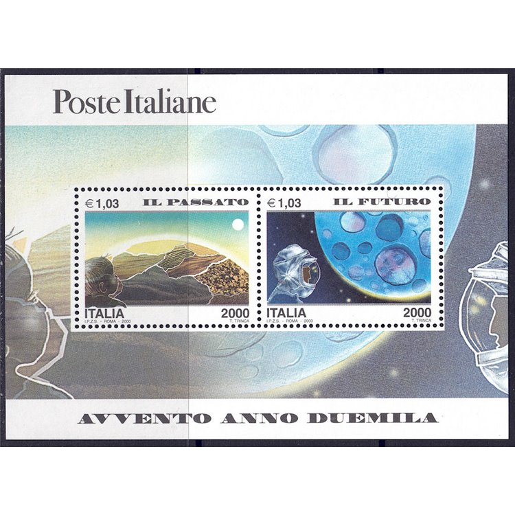 ITALIA 2000 Passato e futuro BF MNH**