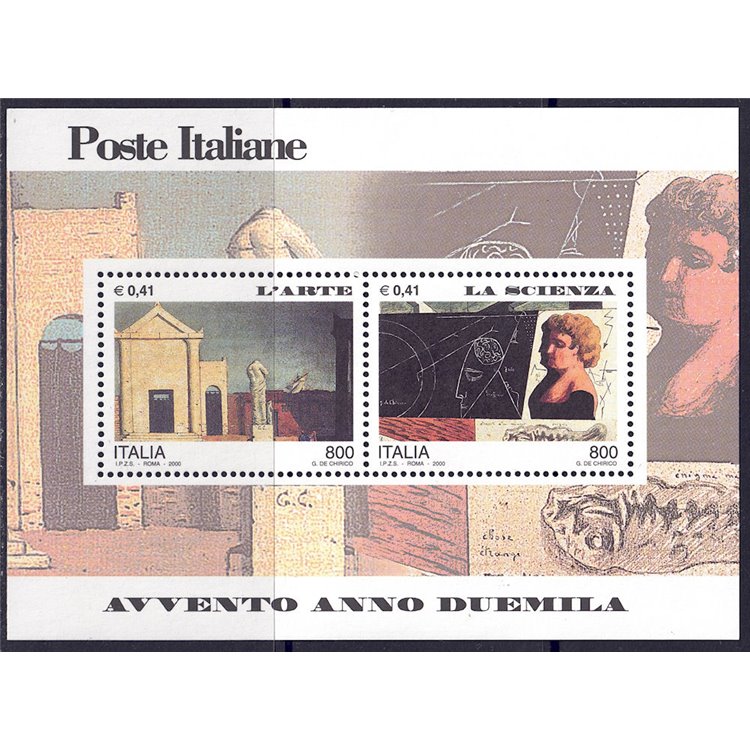 ITALIA 2000 Arte e scienza BF MNH**