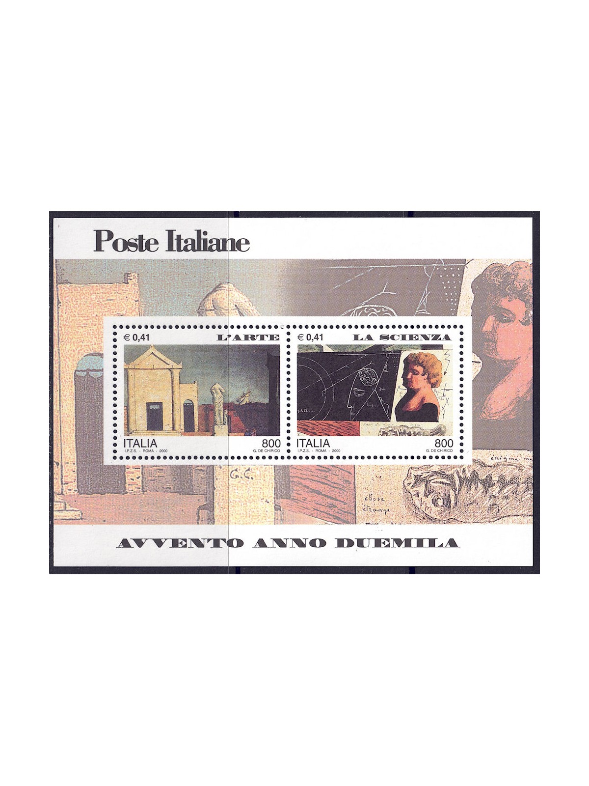 ITALY 2000 Art and Science s/s MNH**