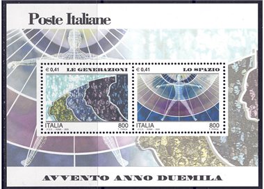 ITALIA 2000 Generazioni e Spazio BF MNH**