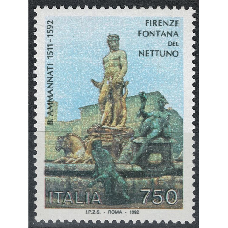 ITALY 1992 Neptune Fountain MNH**